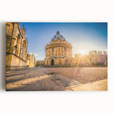 Black and white stretched canvas of Oxford scenery, ideal for kitchen wall art or bedroom ambiance.