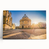 Black and white photograph of Oxford on stretched canvas, ideal for kitchen wall art.
