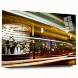 Acrylic print of a bustling Piccadilly scene in muted colors, ideal for bedroom or dining room art.