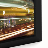 Extra large framed canvas depicting a textured, colorful scene of Piccadilly, England, in black tones.