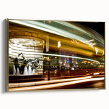 Framed canvas of a vintage-style European landscape in black and gold tones, ideal for bedroom wall art.