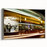 Framed canvas of a vintage-style landscape art painting featuring Piccadilly, England in colorful hues.