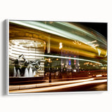 Vintage poster art of Piccadilly, England in colorful hues on a framed canvas, ideal for living room decor.