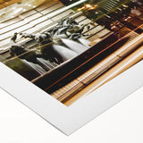 Art deco poster of Piccadilly, England in muted colors on rolled canvas, suitable for dining room décor.