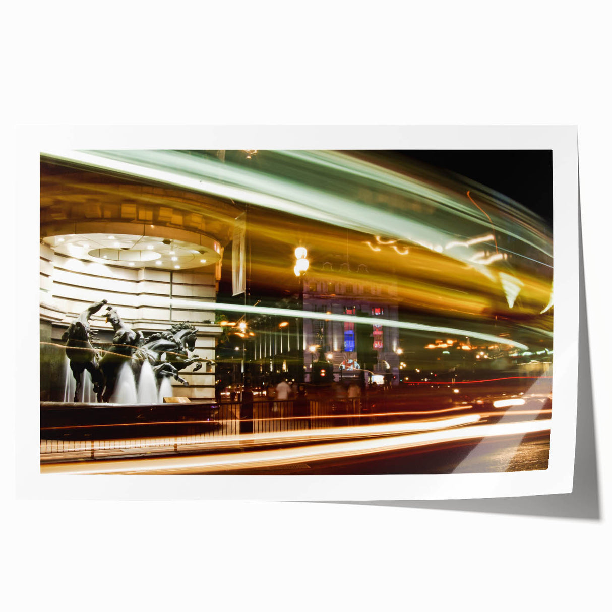 Extra large rolled print of the Piccadilly area in England, featuring muted earth tones, ideal for art wall dining room.