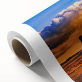 Art Deco poster of Stonehenge in muted earth tones on rolled canvas, ideal for nursery wall art.