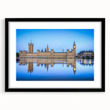 Extra large framed wall art of abstract Thames river scene in vibrant colors, ideal for living room decor.