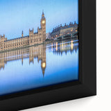 Black wall art featuring a textured portrayal of the Thames River in England.