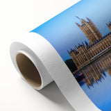 Art Deco poster of the Thames River, in muted blue and gray tones on rolled canvas, perfect for nursery wall art.