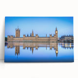 Black and white photo of the Thames River on a large stretched canvas, suitable as kitchen wall art.