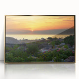 Art deco poster of a European scenery in Estonia, featuring muted earth tones on a framed acrylic.