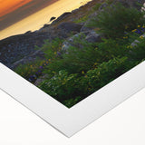 Art Deco poster depicting a serene Estonian landscape on rolled canvas, suitable for dining room wall art.