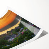 Extra large wall art featuring line art flowers in muted earth tones on a rolled canvas, ideal for large living room decor.