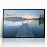 Large abstract wall art depicting a serene Finnish landscape in muted earth tones on a framed acrylic.