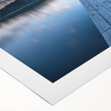 Art deco poster featuring a serene Finnish landscape on rolled canvas, ideal for dining room wall art.