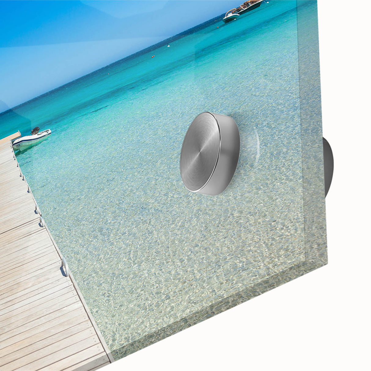 Large abstract wall art of Corsica scenery in muted earth tones on acrylic glass, suitable for dining room ambiance.