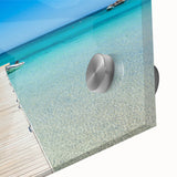 Large abstract wall art of Corsica scenery in muted earth tones on acrylic glass, suitable for dining room ambiance.