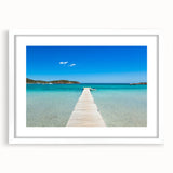 Textured abstract art print depicting the Corsican landscape in muted earth tones, framed with a white mat.