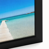 Extra large framed canvas featuring a textured, colorful Corsican landscape in black with vibrant accents.