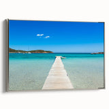 Landscape art painting of Corsican scenery on a framed canvas, featuring vibrant colors with a vintage poster style.