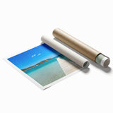 Extra large rolled print of Corsican landscape with vibrant floral elements, ideal for classy bathroom wall art.