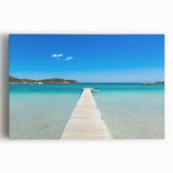 Black and white photograph of Corsica scenery on stretched canvas, ideal for kitchen wall art.