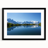 Extra large, textured abstract art print of the French Alps in vibrant colors on a framed canvas.