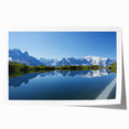 French Alps landscape rolled print featuring serene green valleys and snowy peaks, ideal for art wall dining room.