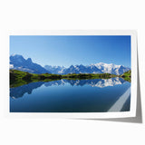 French Alps landscape rolled print featuring serene green valleys and snowy peaks, ideal for art wall dining room.