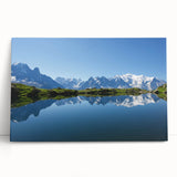 Black and white photograph of the French Alps on large stretched canvas, suitable as kitchen wall art.