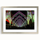 Extra large abstract art print of Lyon scenery in textured silver frame, ideal for living room decor.