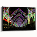 Black and white framed canvas of Lyon landscape in vintage poster style, ideal for bedroom decor.