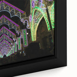 Extra large black wall art of Lyon scenery on textured canvas, featuring vibrant, colorful accents.