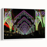 Extra large vintage poster art of Lyon, France in vibrant colors on framed canvas, ideal for living room decor.