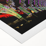 Art deco poster of Lyon scenery in muted colors on rolled canvas, suitable for dining room wall art.