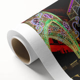 Art Deco poster of Lyon, France in muted pastel shades on rolled canvas, ideal for nursery wall art.