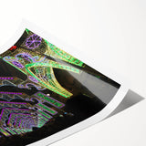 Extra large wall art of line art flowers in black on white, rolled print, ideal for large living room wall decor.