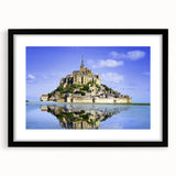 Extra large abstract art print featuring colorful, textured scenery of a European landscape on a framed black mat.