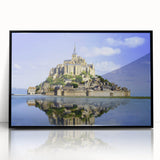 Large abstract wall art featuring a black and white acrylic print of a French scenery in a mid-century modernist style.