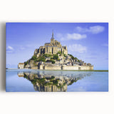 Black and white stretched canvas of a scenic French village, ideal for kitchen wall art or bedroom ambiance.