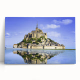 Large black and white canvas print of a scenic European village, ideal for kitchen wall art.