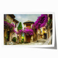 Rolled print of a floral scene in Nice, France, with soft pastel shades, ideal for art wall dining room or classy bathroom.