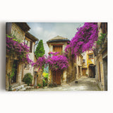 Black and white stretched canvas of Nice, France skyline, with muted monochrome tones, ideal for kitchen wall art.