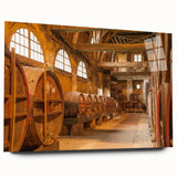 Large abstract wall art of Normandy, France, in muted earth tones on acrylic glass, ideal for bedroom or dining room decor.