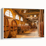 Vintage poster art of Normandy, France, on a framed canvas with a white border, featuring colorful art in extra large size.