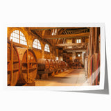 Rolled print of Normandy, France scenery with vibrant green and blue tones, ideal for art wall dining room.