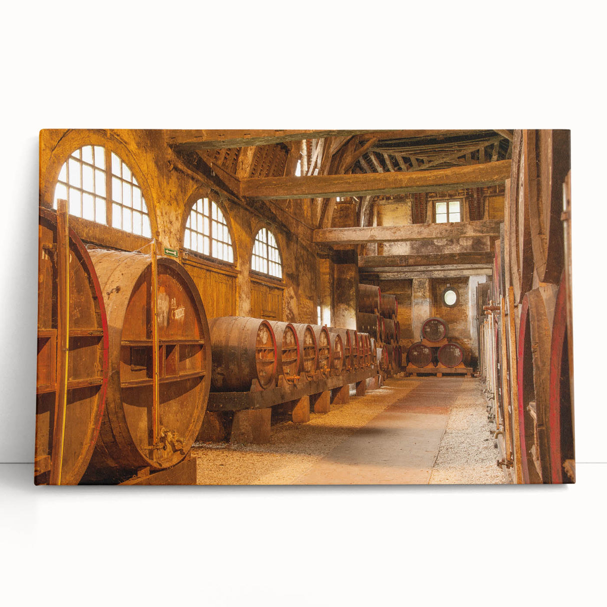 Large black and white stretched canvas of Normandy landscape, ideal for kitchen wall art.