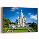 Framed canvas depicting a vintage Paris landscape in muted black and gray tones, ideal for bedroom wall art.