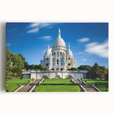 Black and white stretched canvas of Paris skyline, ideal for kitchen wall art or bedroom.