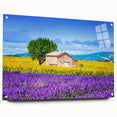 Acrylic print of a Provence landscape in muted earth tones, suitable for dining room decor.